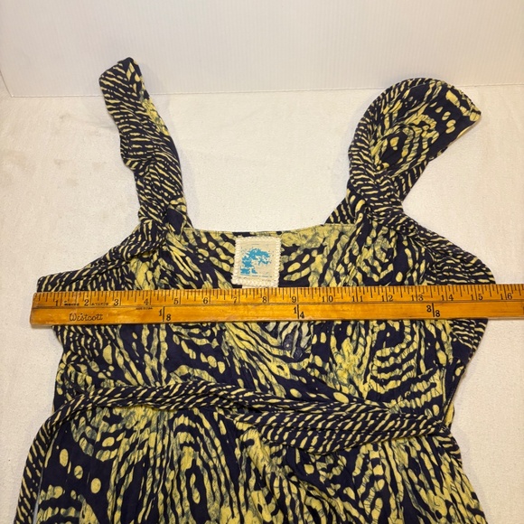 Anthropologie C KEER Spin Art Tank Dress /Tie Waist Jersey Knit Blue/Green Sz M - Picture 5 of 7